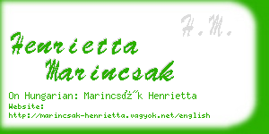 henrietta marincsak business card